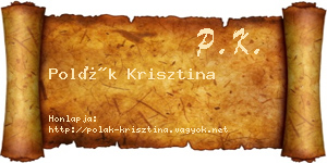 Polák Krisztina névjegykártya